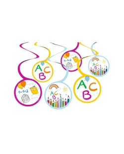 Decor. Colg. Espiral Vuelta Al Cole Papel