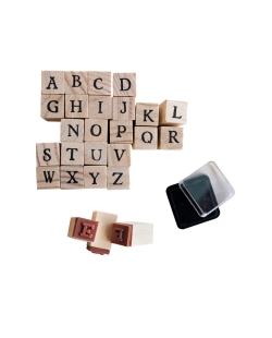 Juego Sellos Madera Alfabeto Vuelta Al Cole