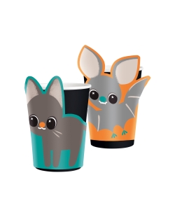 Vasos 250ml Gatos Y Murcielagos