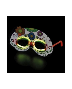 Mascara Floral Blanca Neon Plastico 19X11cm