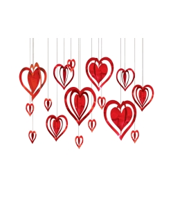 Decor. Kit Foil 3D Corazones 9,5-30,4cm