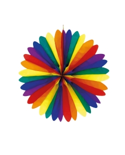 Decor. Colg. Abanico Multicolor Papel 50cm