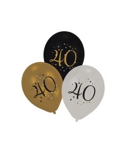 Globos Latex 27cm Cumple Estrellado Oro 40