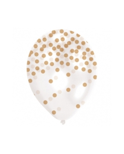 Globos Latex 27,5cm Confeti Oro