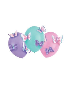 Globos Latex Con Mariposas De Papel