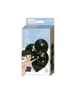 Globos Latex 36cm Negros Neon Blanco