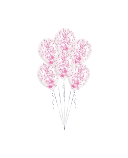 Globos Latex 27,5cm Cristal + Confeti Rosa 1gr