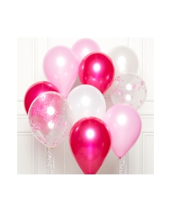 Globos Latex 27,5cm Kit Bouquet Rosa
