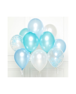 Globos Latex 27,5cm Kit Bouquet Azul
