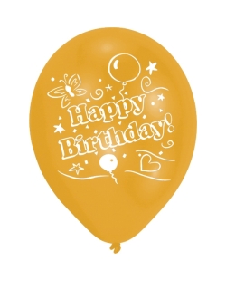 Globos Latex 25,4cm Happy Bday 2C
