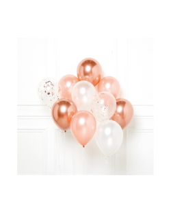 Globos Latex 27,5cm Kit Bouquet Rosa Oro