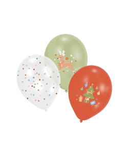 Globos Latex 27,5cm Bosque Xmas