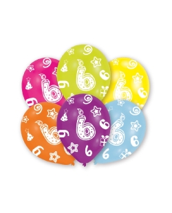 Globos Latex 27,5cm 6 Años Surtido