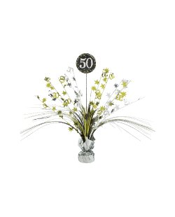 Centro de mesa de chispas de celebracion de 50 años - 46cm 