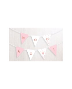 BANDERIN ROSA DORADO PERSONALIZABLE 4,57m 