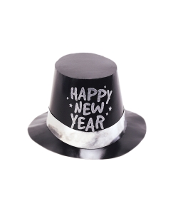 Sombrero Copa Negro H. New Year Destellos Foil