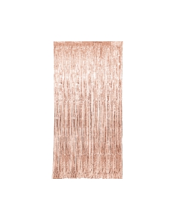 Cortina Flecos Foil Oro Rosa 1x2m