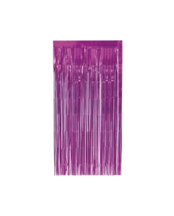 Cortina Flecos Foil Fucsia 1x2m