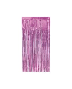 Cortina Flecos Foil Rosa Pastel 1x2m