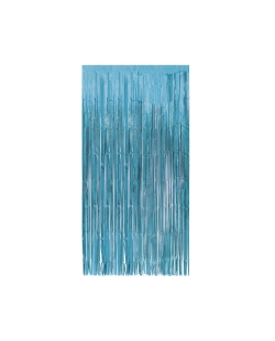 Cortina Flecos Foil Azul Pastel 1x2m