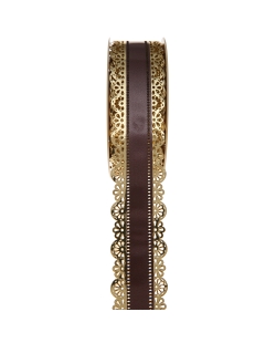 Cinta Encaje Oro Chocolate 50mm X 20m Polipropileno ***OFERTA DTO NO ACUMULABLE