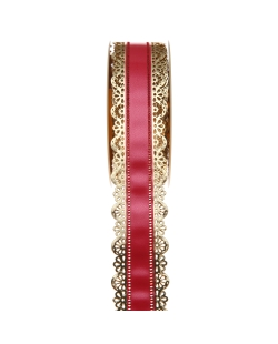 Cinta Encaje Oro Rojo 40mm X 20m Polipropileno ***OFERTA DTO NO ACUMULABLE
