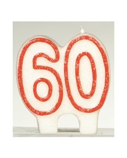 Vela Glitter 60 Roja/Blanca ***OFERTA DTO NO ACUMULABLE