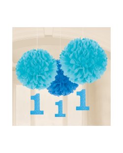 Pompones decorativos de 1er cumpleaños para niño-40cm ***OFERTA DTO NO ACUMULABLE