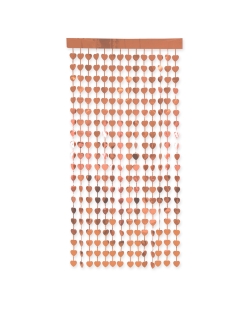 Cortina Flecos Foil Corazones Oro Rosa 1X2m