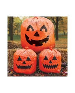 Decor. Bolsas Plastico Calabaza 91X122cm / 61X76cm 