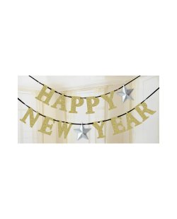 Banderin Gltr Rbbn Lttr Hny Slvrgld 