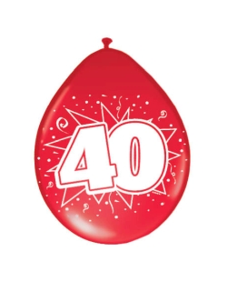 Globo Latex Rojo Rubi 40 Aniversario