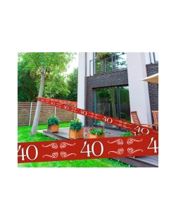 Cinta Advertencia Rojo Rubi 40 Aniversario Plastico 15m