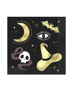 Servilletas 25X25 Halloween Celestial Estamp.Metal