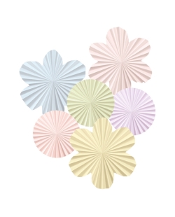 Deco Set Abanicos Tonos Pastel Papel