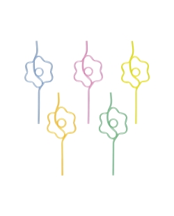 Pajitas Plastico Forma Margarita