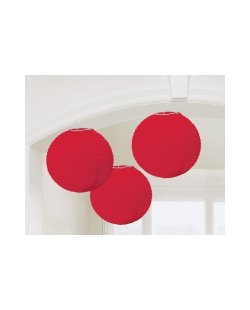 Lamparas decorativas de papel en rojo-24cm ***OFERTA DTO NO ACUMULABLE