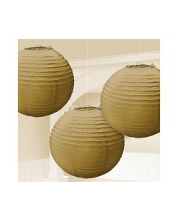 Farolillos Gold Paper Lanterns 24cm  
