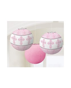 Farolillos Pink Paper Printed Lanterns 