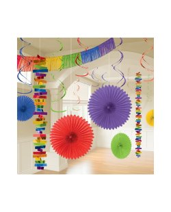 Kit de Decoracion Salon Arcoiris Papel Metalizado y Aluminio ***OFERTA DTO NO ACUMULABLE