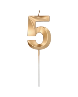 Vela Glamour Nº 5 Oro Metal