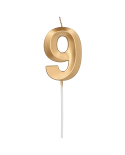 Vela Glamour Nº 9 Oro Metal
