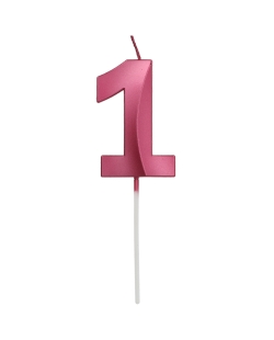 Vela Glamour Nº 1 Rosa Metal