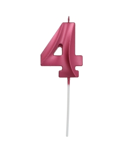 Vela Glamour Nº 4 Rosa Metal