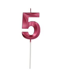 Vela Glamour Nº 5 Rosa Metal