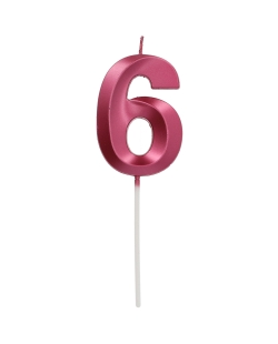 Vela Glamour Nº 6 Rosa Metal