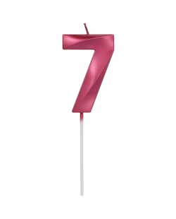 Vela Glamour Nº 7 Rosa Metal