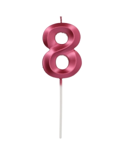 Vela Glamour Nº 8 Rosa Metal