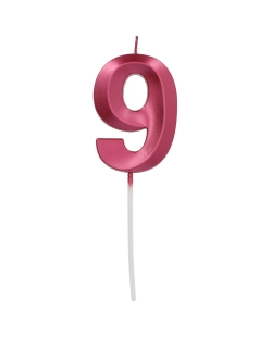 Vela Glamour Nº 9 Rosa Metal