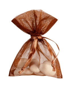 Bolsa Chocolate 7.5X10cm Tela Organza ***OFERTA DTO NO ACUMULABLE